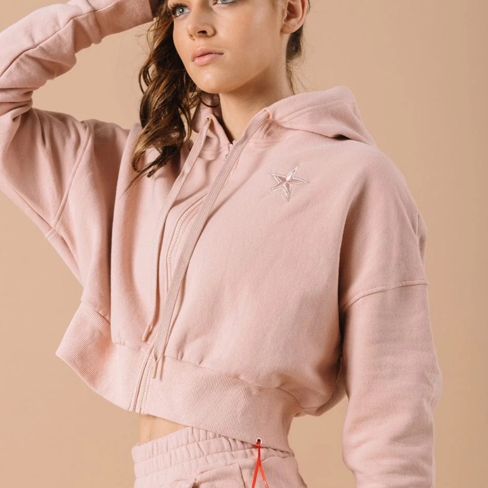 🐎 SMU / LADYLUXE CROPPED PINK HOODIE 🐎